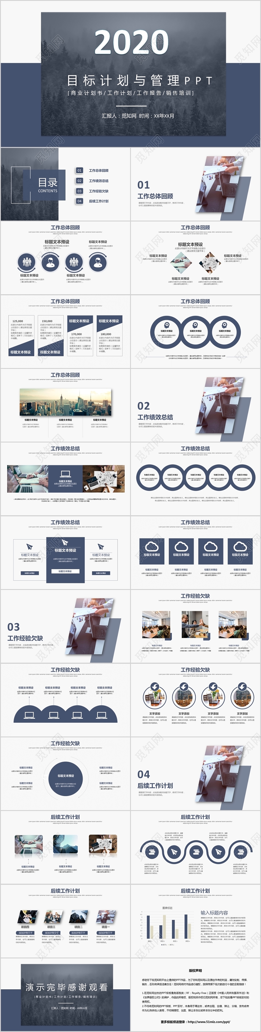 目标计划与管理绩效商务企业通用培训PPT模板