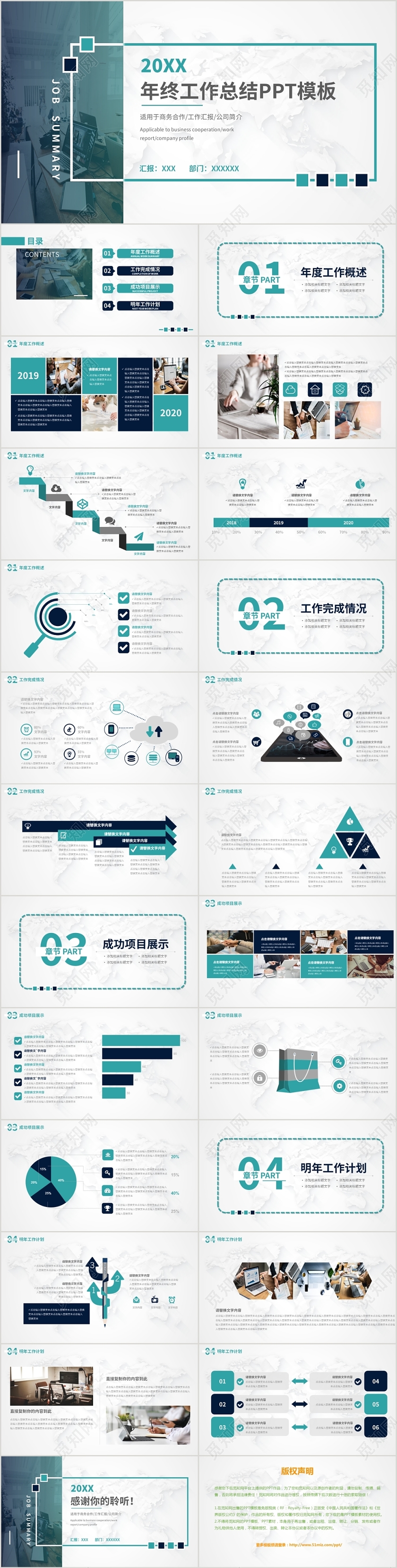 绿色大气企业商务风年终总结工作汇报工作总结动态PPT模板