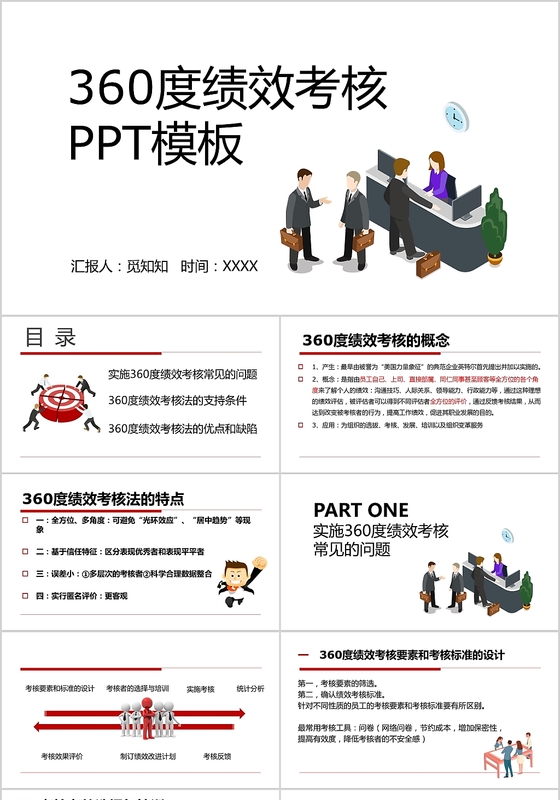 360度绩效考核薪酬管理培训PPT模板