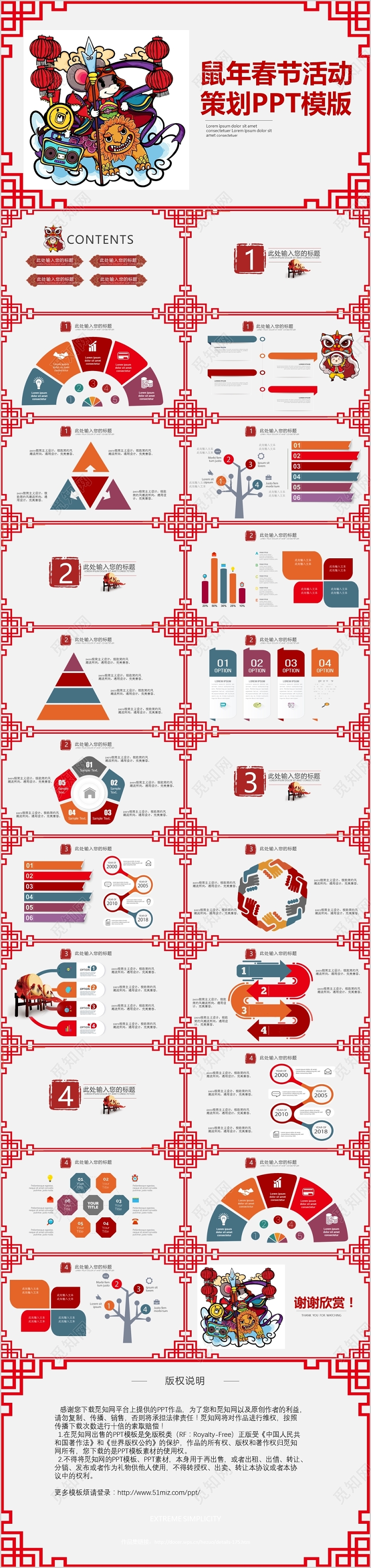 国潮鼠年年春节活动公司策划ppt模板
