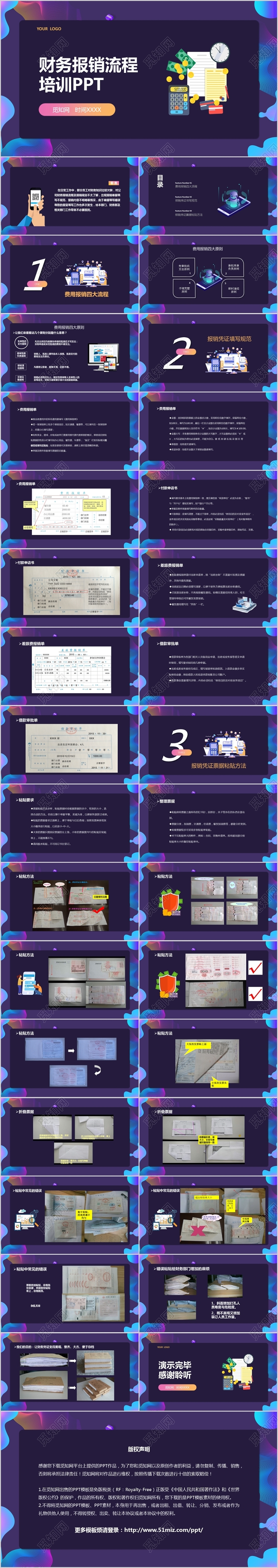 财务培训流体渐变风企业财务报销流程培训PPT模板财务知识培训