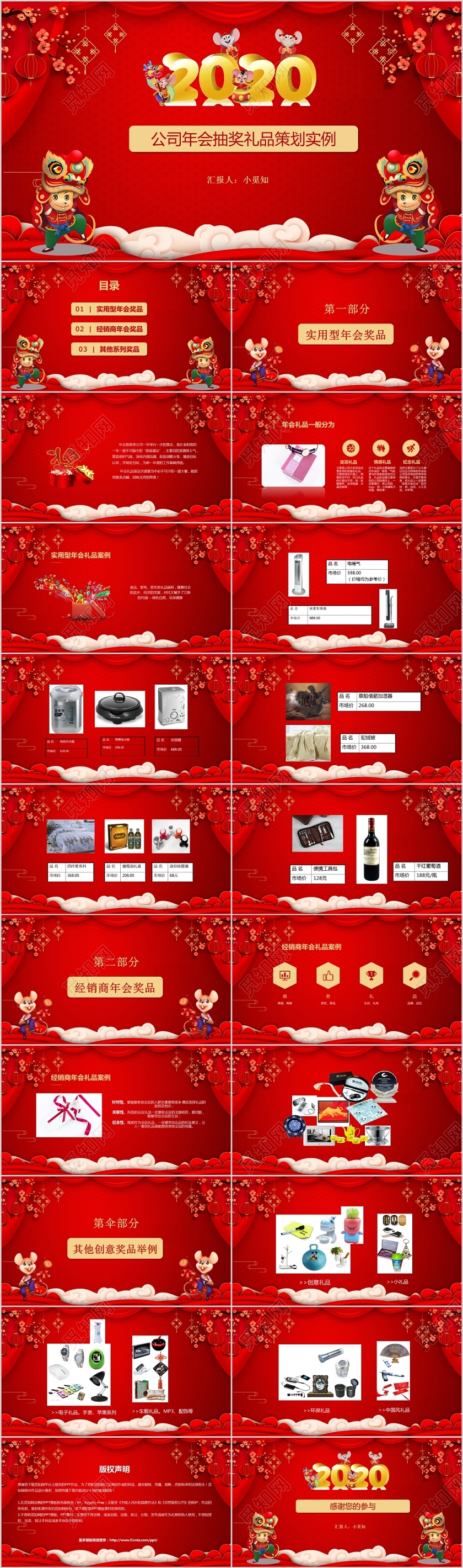 喜庆企业年会抽奖环节营销策划实例PPT