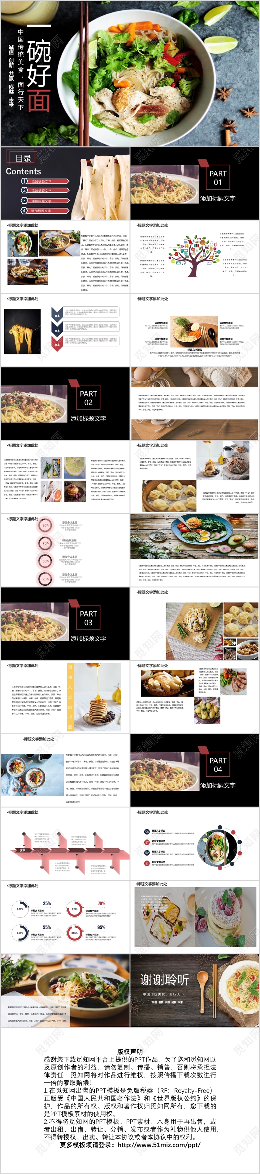 一碗好面餐厅美食营销PPT模板