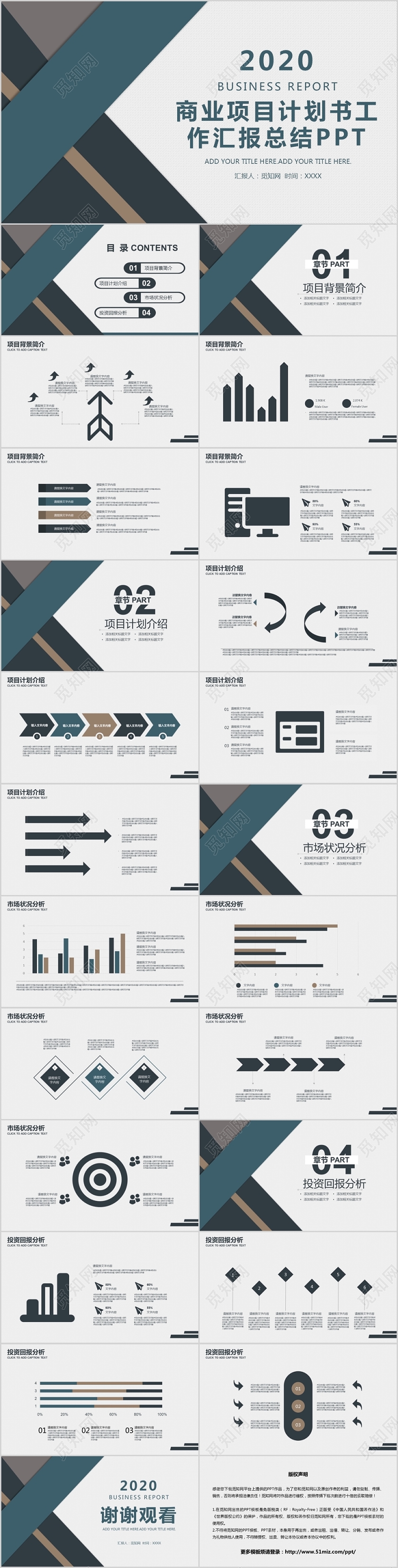 2020商业项目计划书工作汇报总结PPT模版