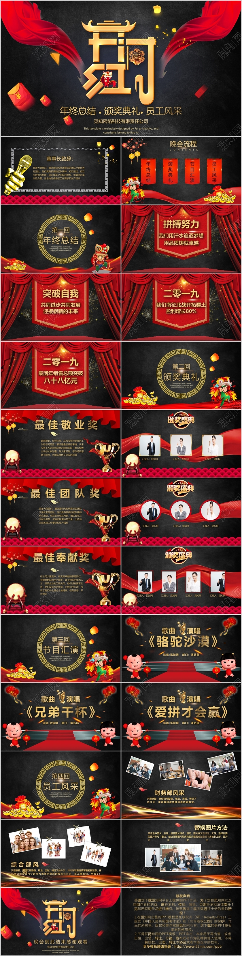 红色大气开门红年终总结PPT模板