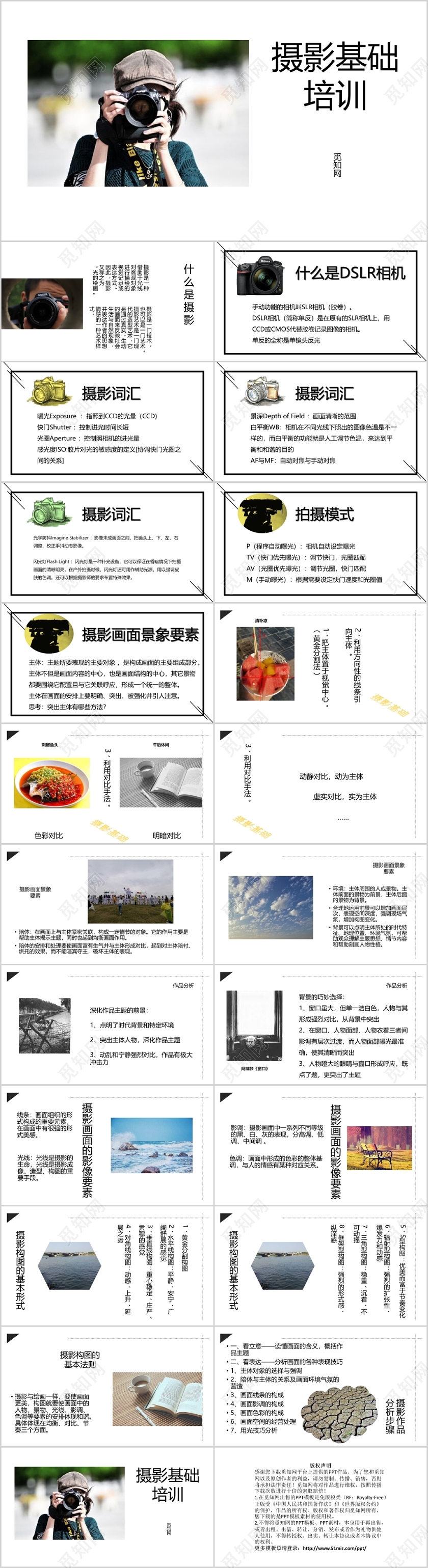 相机摄影摄像拍照录像基础培训PPT