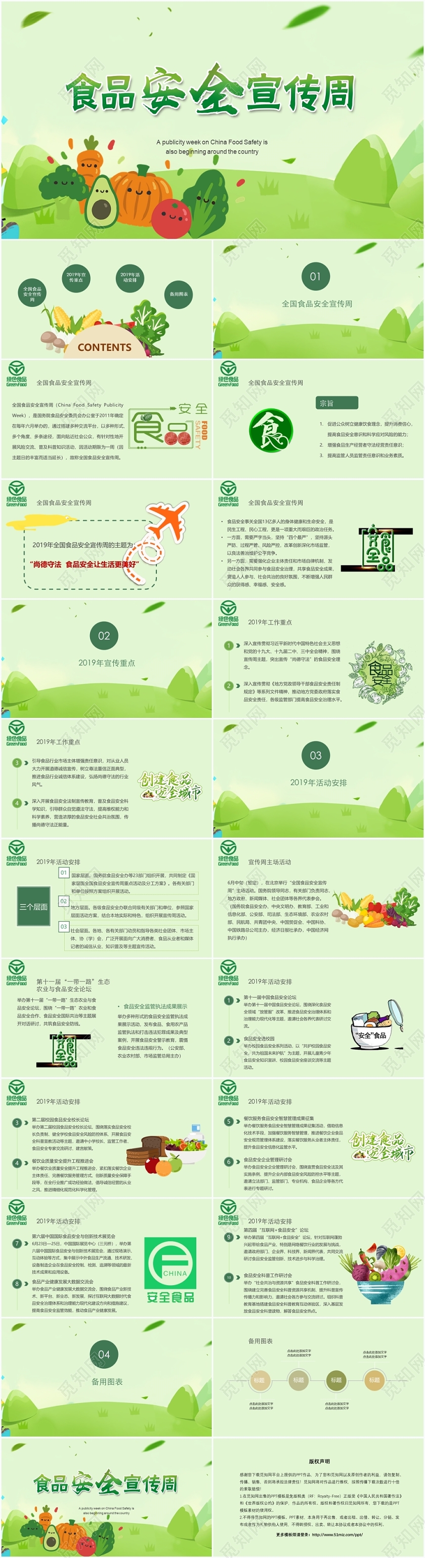 绿色食品安全宣传周安全教育主题班会ppt模板