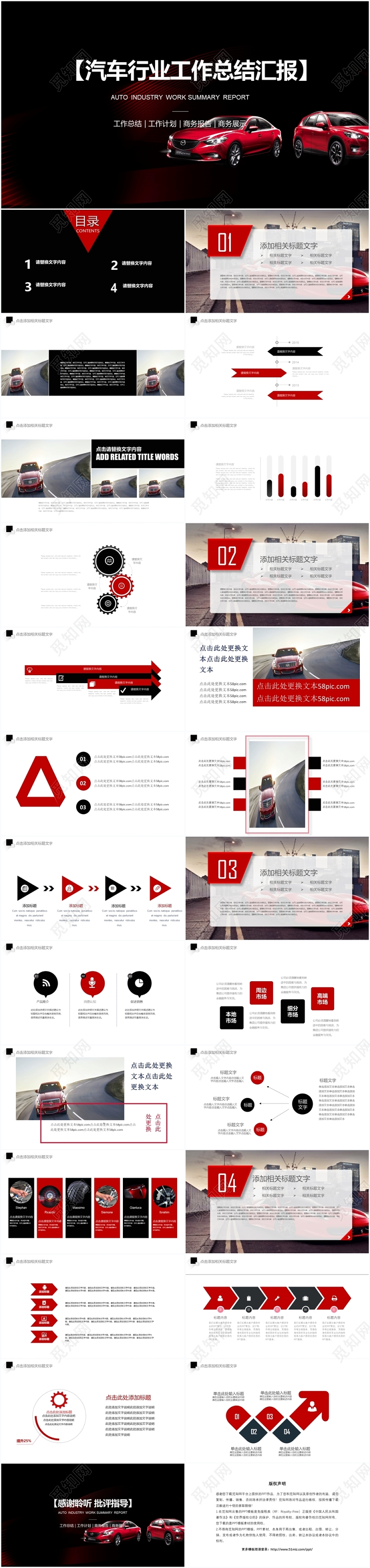 汽车行业工作总结汇报商务展示ppt模板