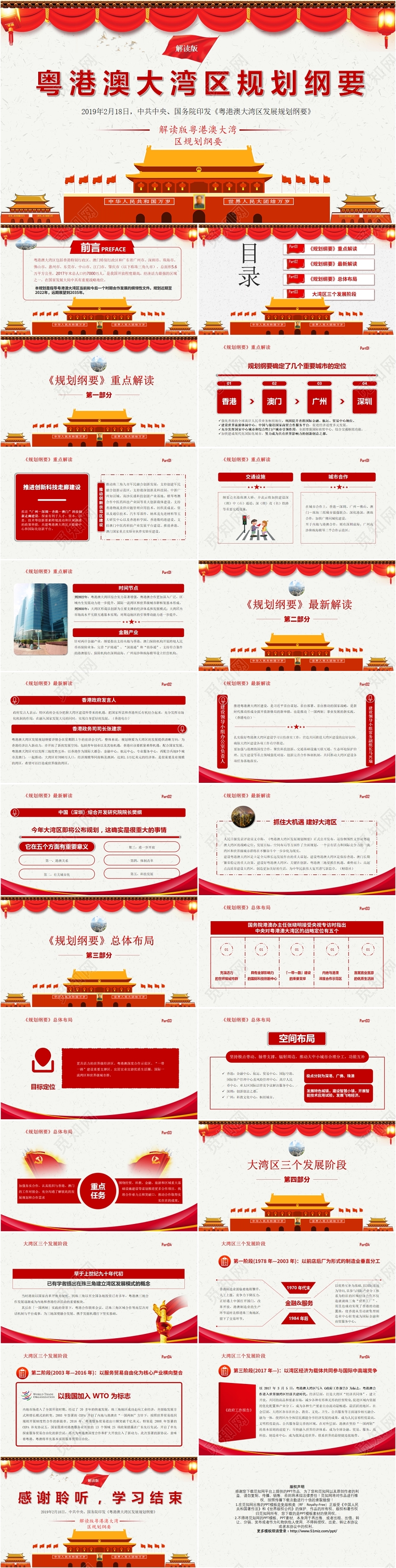 解读版粤港澳大湾区规划纲要讲课课件公开课演讲PPT模板