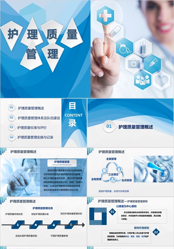 简约商务风护理全面质量管理工作汇报ppt模板