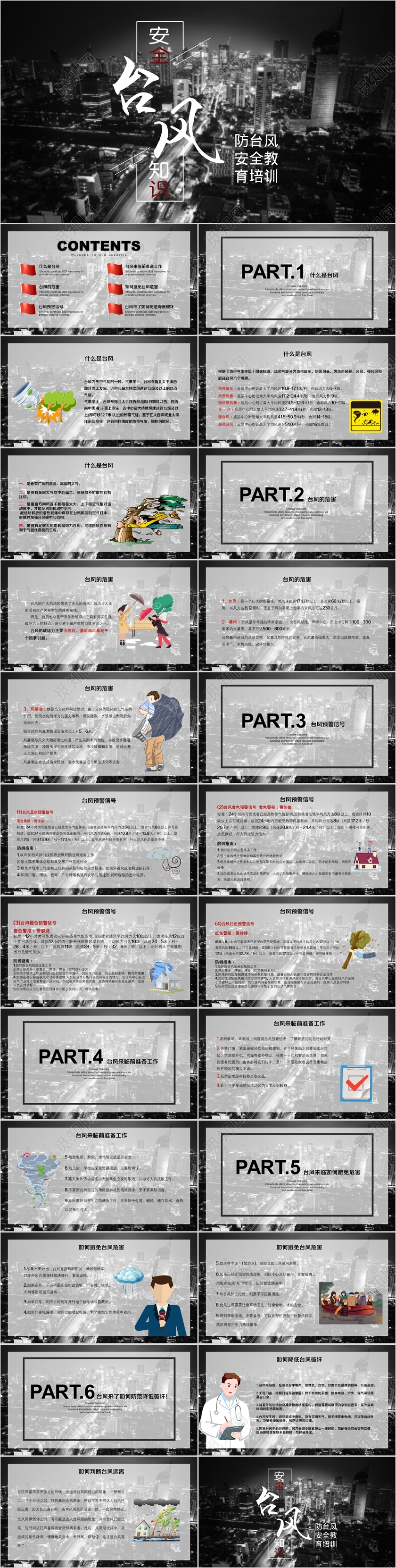 台风来了防台风安全教育安全知识培训课件PPT模板