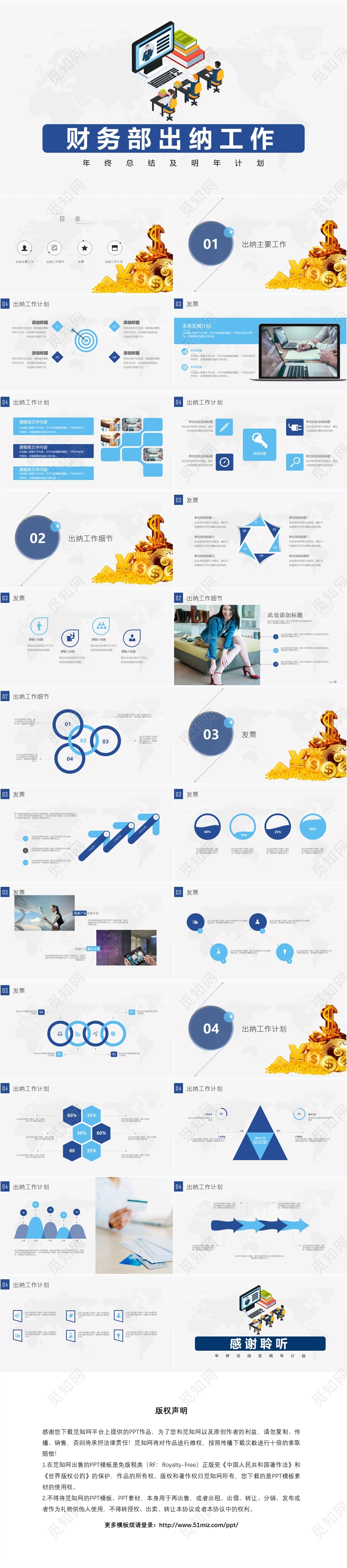 财务部出纳工作年终总结及明年计划ppt模板