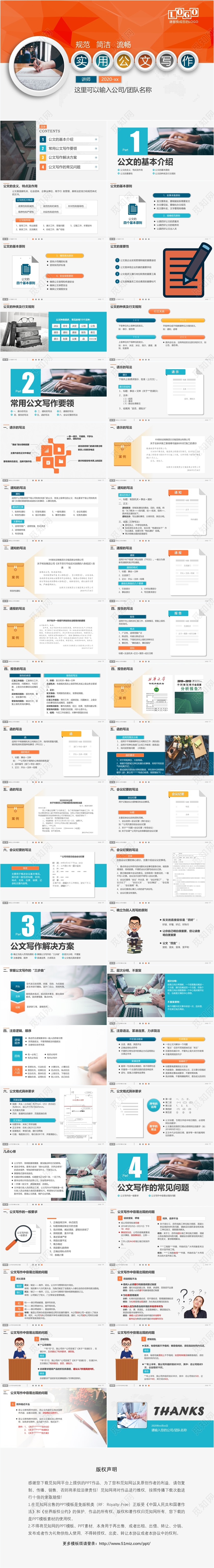 行政人员实用公文写作材料写作技巧ppt模板