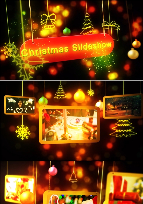 浪漫简约圣诞节电子祝福贺卡电子相册视频ppt模板