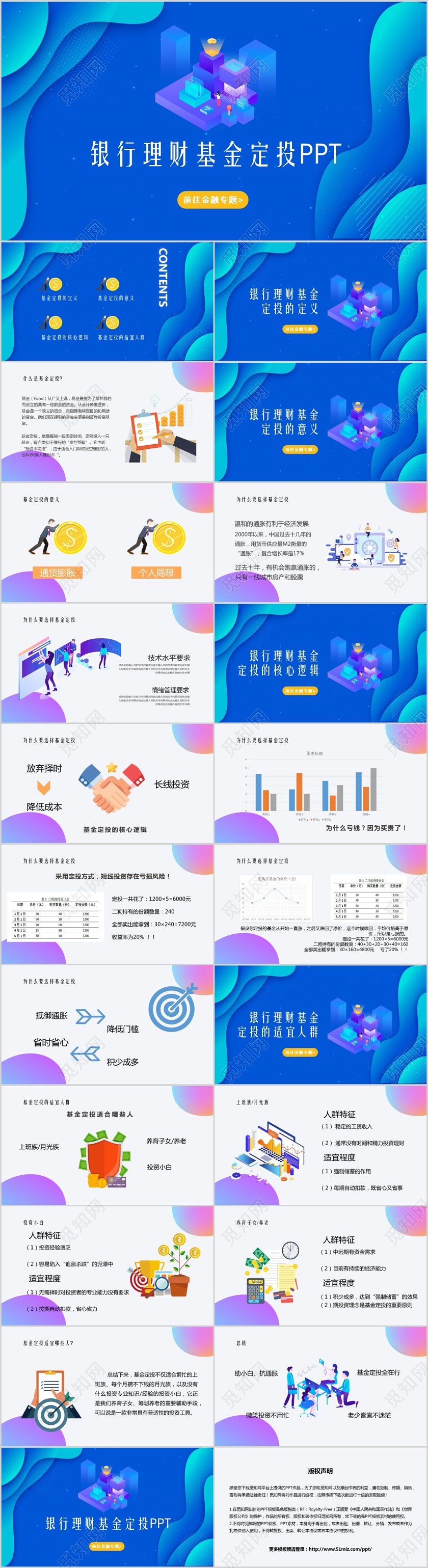 银行理财基金定投PPT模板