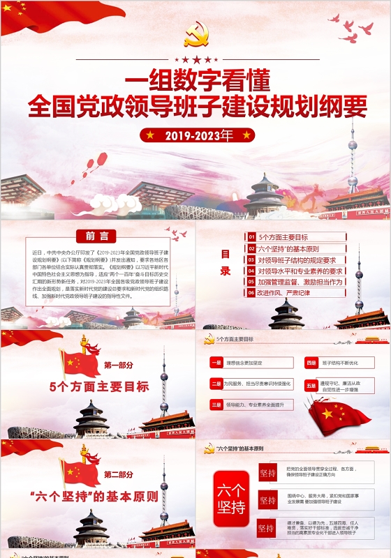 党政党建党课全国党政领导班子建设规划纲要讲稿PPT模板