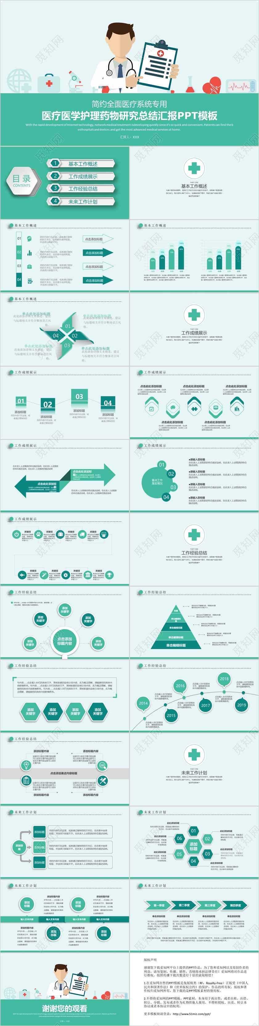 医疗医学护理药物研究总结汇报PPT模板