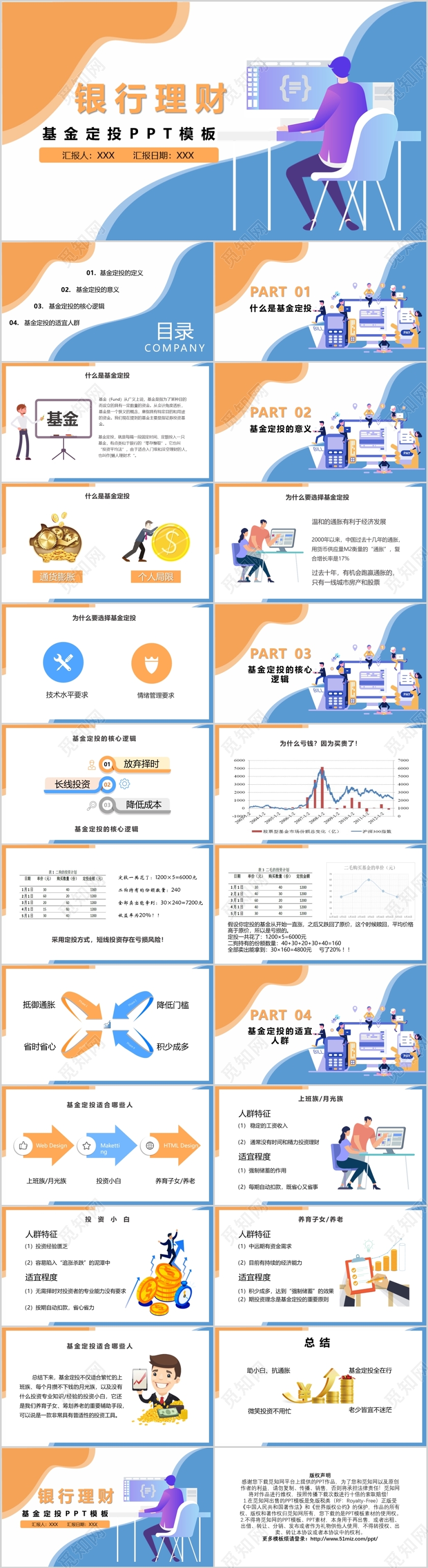 银行理财基金定投PPT模板宣传PPT动态PPT