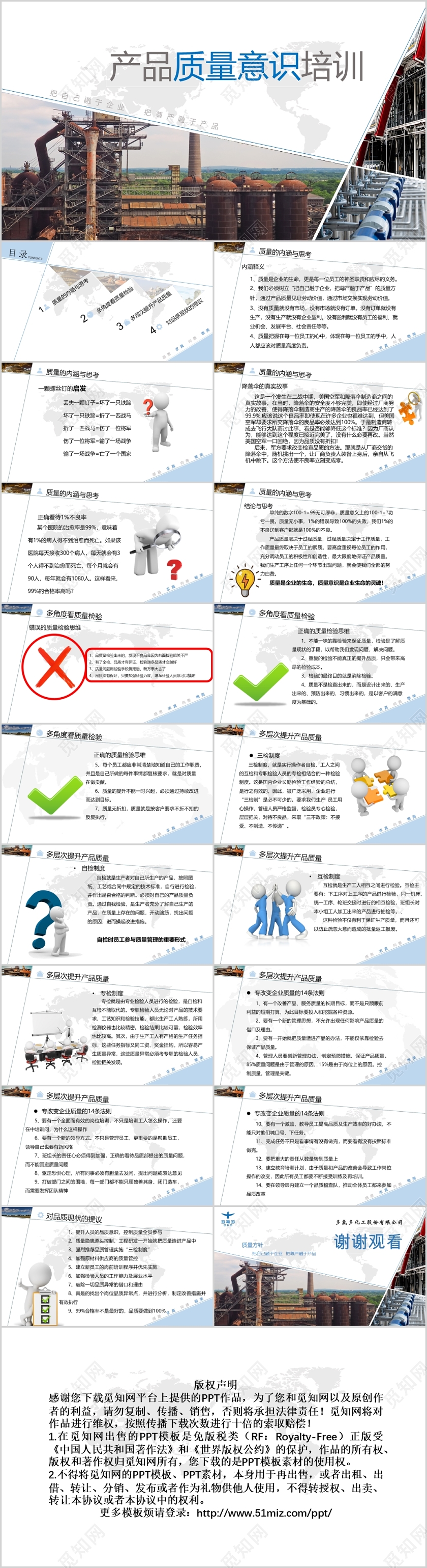简约产品质量意识培训通用PPT模板