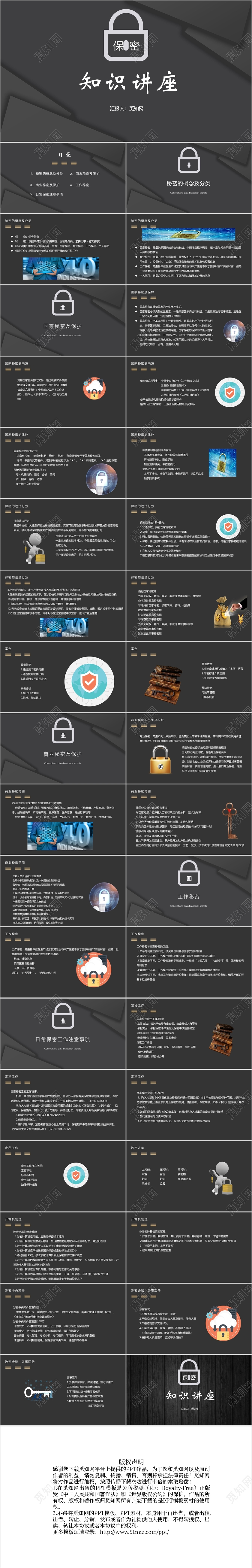 黑色大气严肃保密知识讲座ppt模板