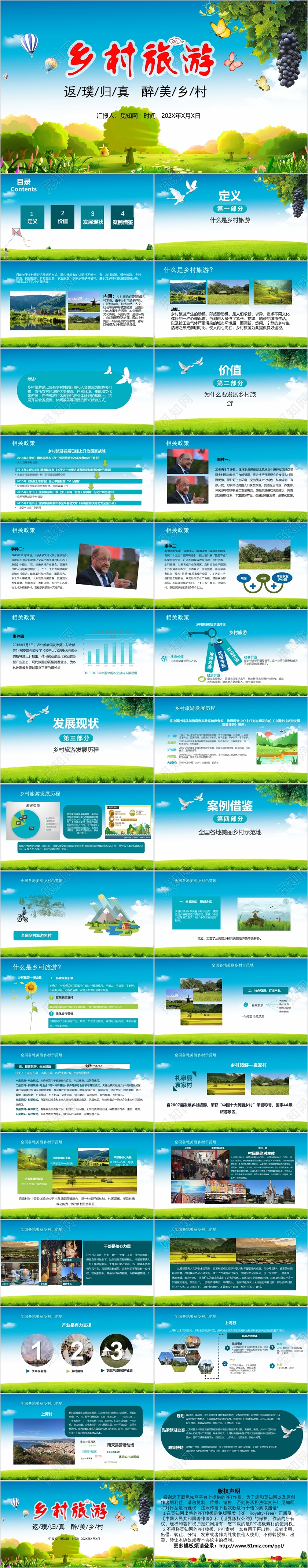 乡村旅游通用模板ppt