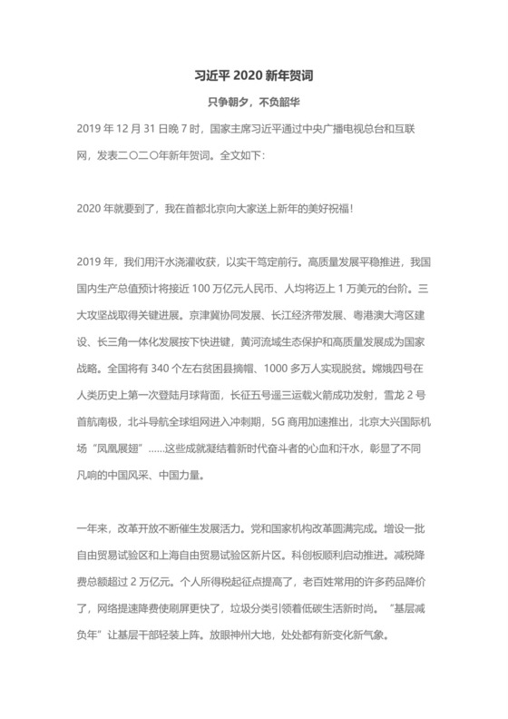 黑白简约正式党建工作总结新年贺词年终总结word模板