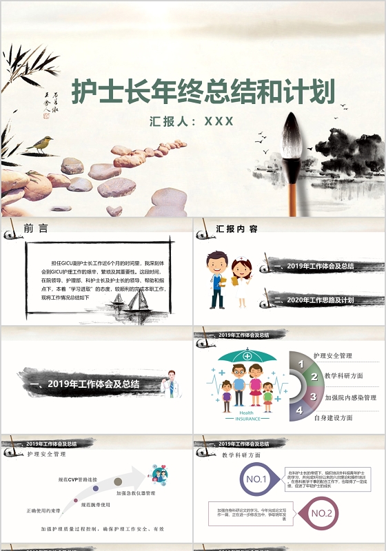 护士长年终总结加计划PPT模板宣传PPT动态PPT