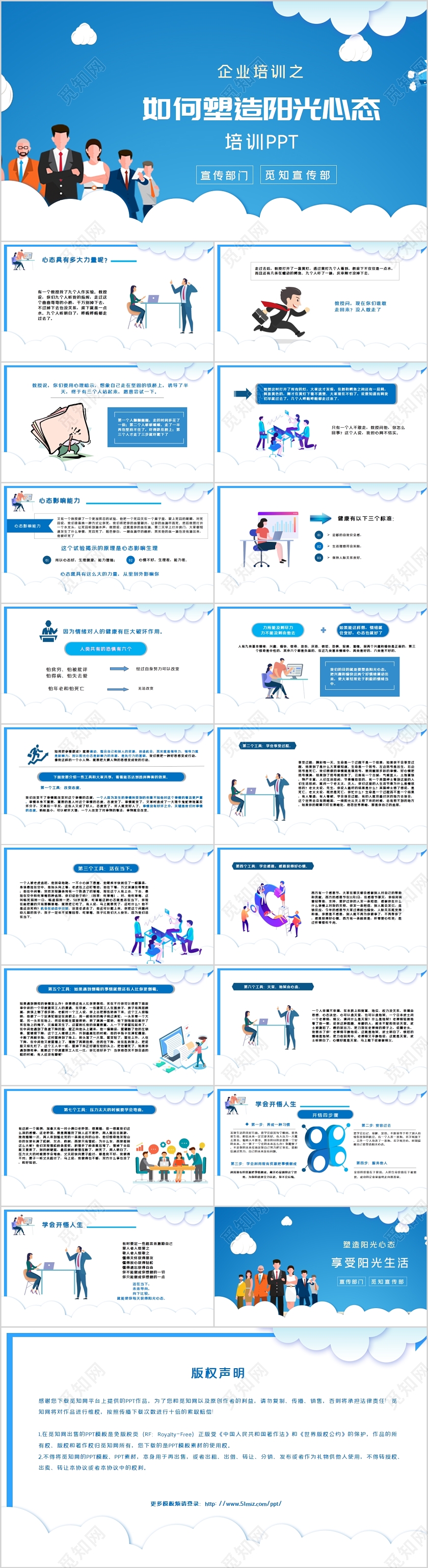 简约风格企业培训之如何塑造阳光心态知识培训PPT