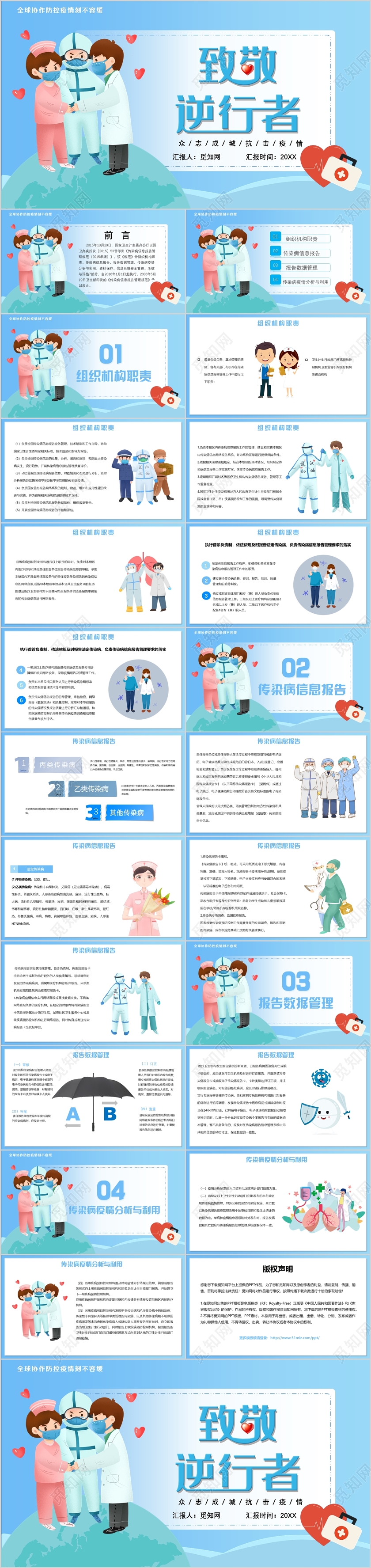 致敬逆行者抗击疫情全球抗疫PPT模板全球疫情