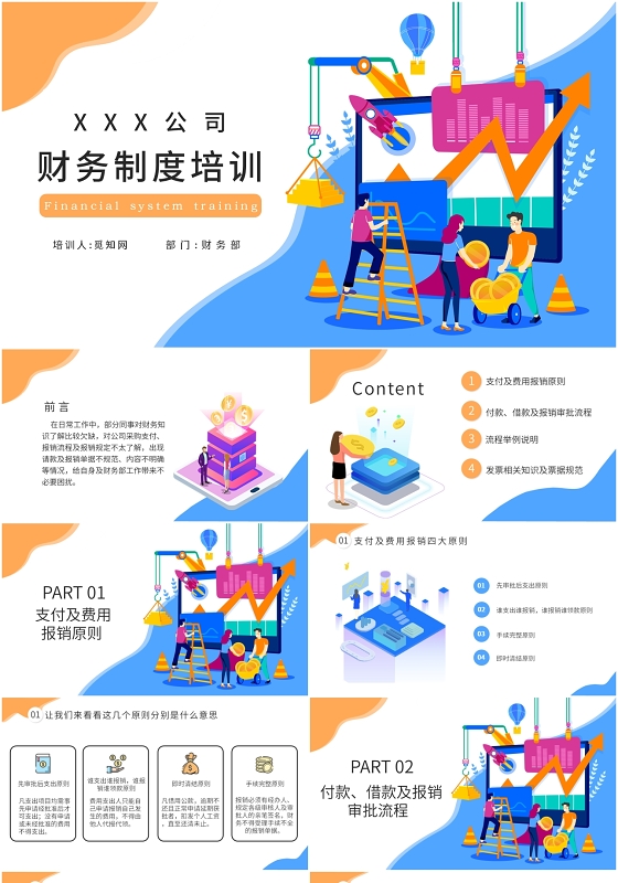 简约公司财务制度培训课件PPT模版企业管理