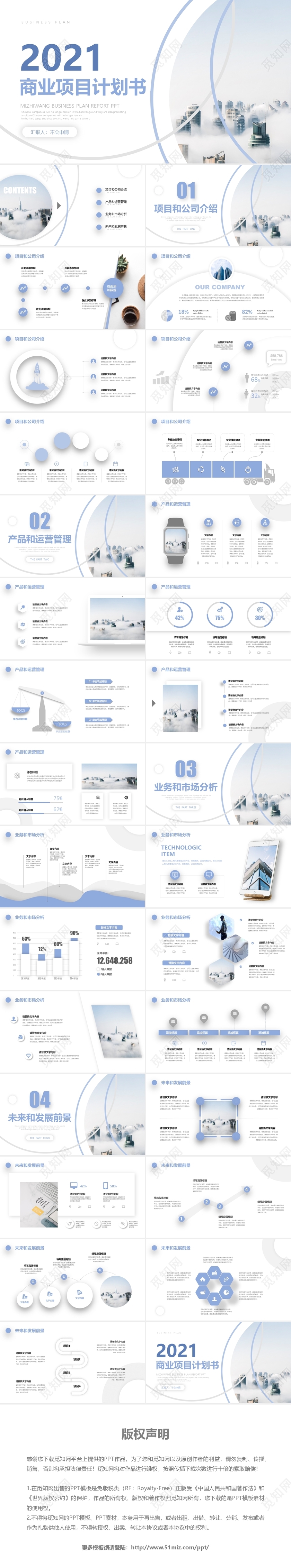 素雅蓝色北欧风2020商业计划书投融资方案创业规划PPT