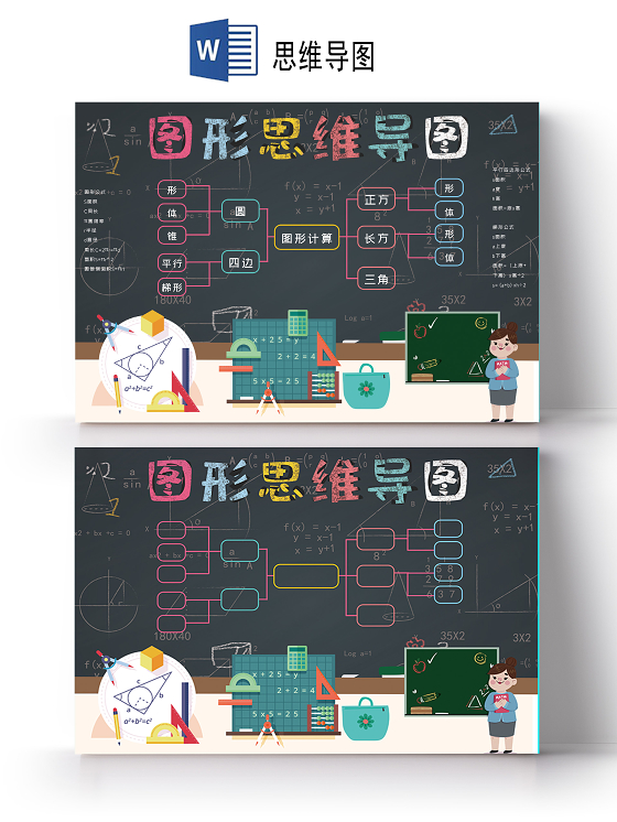 儿童卡通圆的认识思维导图手抄报