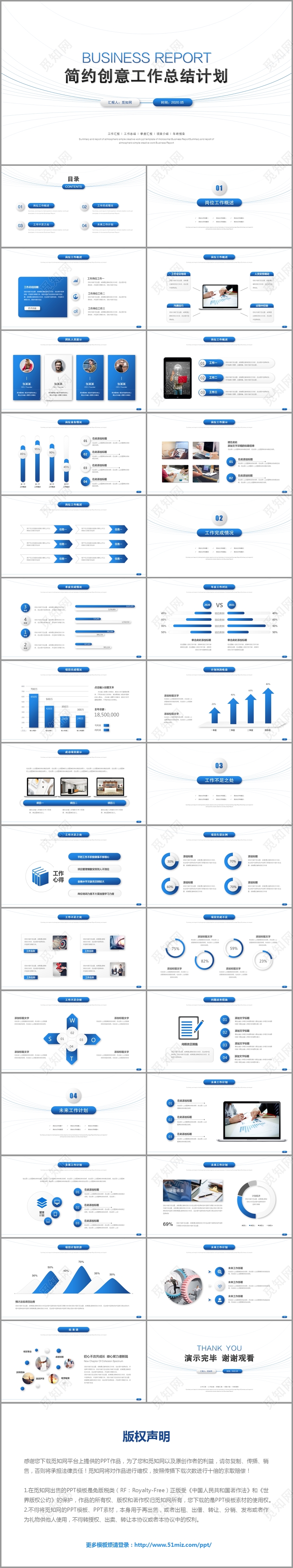 创意简约抽象极简工作总结工作计划述职报告ppt模板