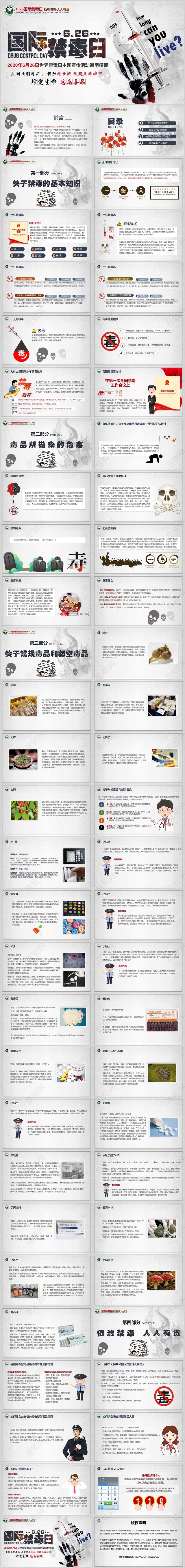 灰色大气简约国际禁毒日珍爱生命远离毒品教育通用PPT模板