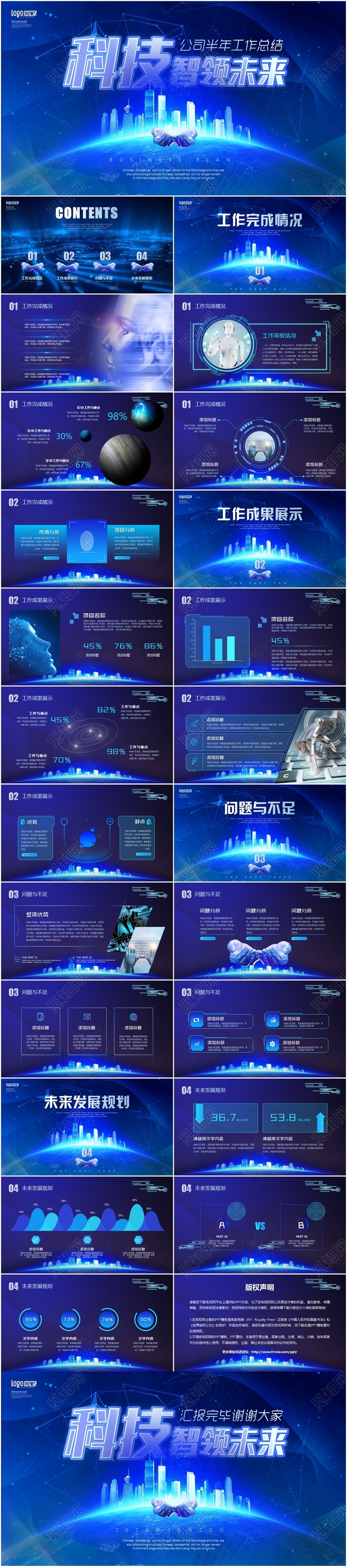 科技感炫酷视频背景智慧科技改变未来公司半年工作总结项目进展PPT
