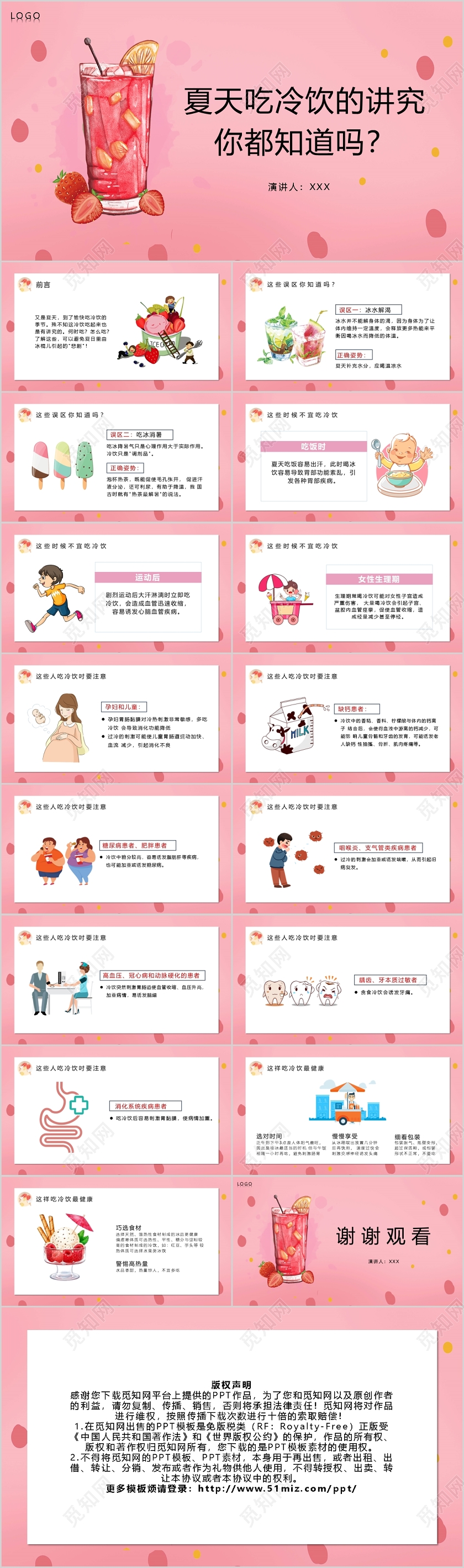 夏天吃冷饮的讲究你都知道吗夏天冷饮PPT模板宣传PPT动态