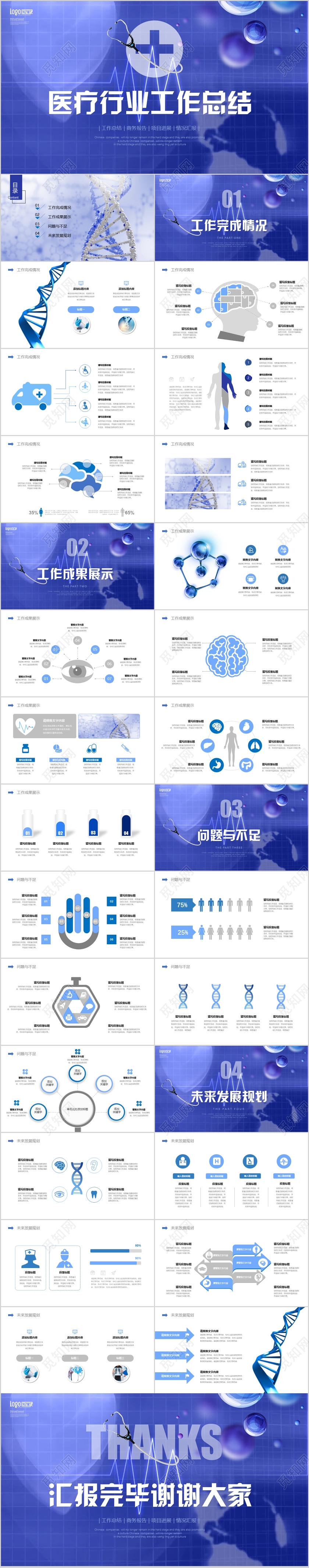 科技生物工程医疗行业医院年中工作总结成果汇报PPT模
