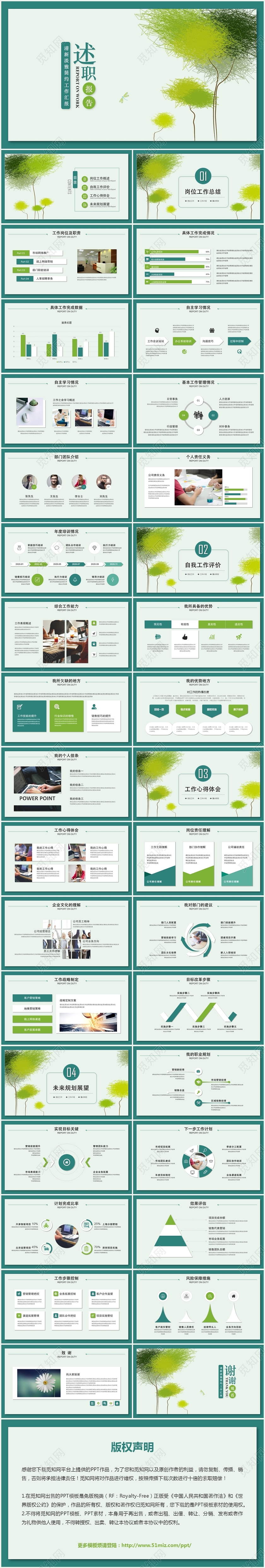 创意清新简约工作总结述职工作计划工作报告ppt模板