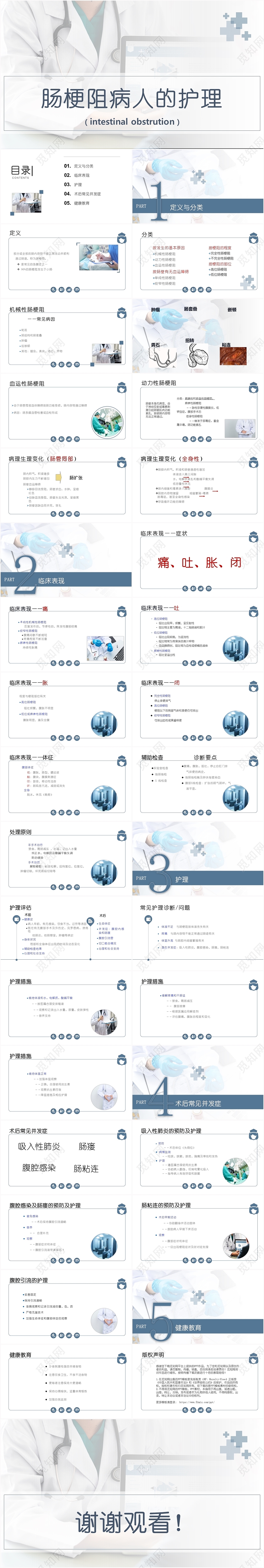 蓝灰简约风医疗资料介绍PPT模板