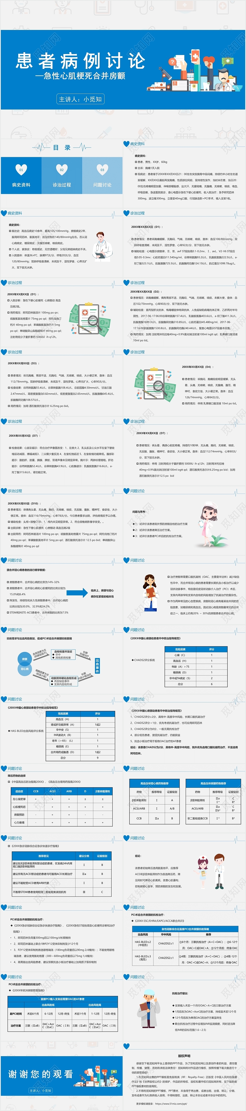 蓝色简约风疑难病例讨论患者病例讨论PPT模板疑难病例讨论ppt