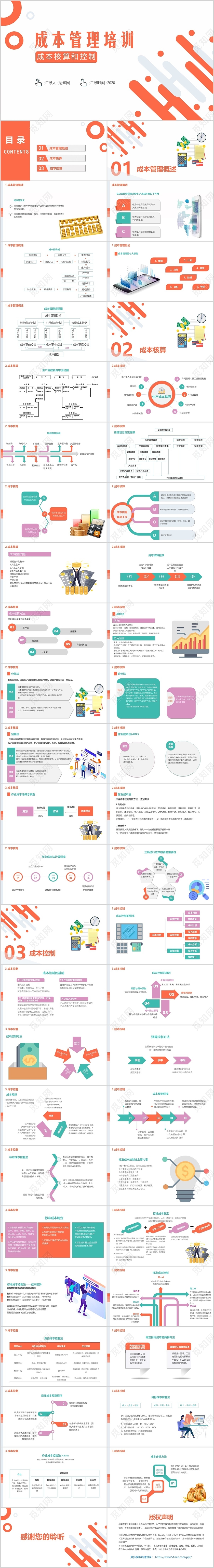 橘黄色几何简约财务成本核算与控制培训PPT