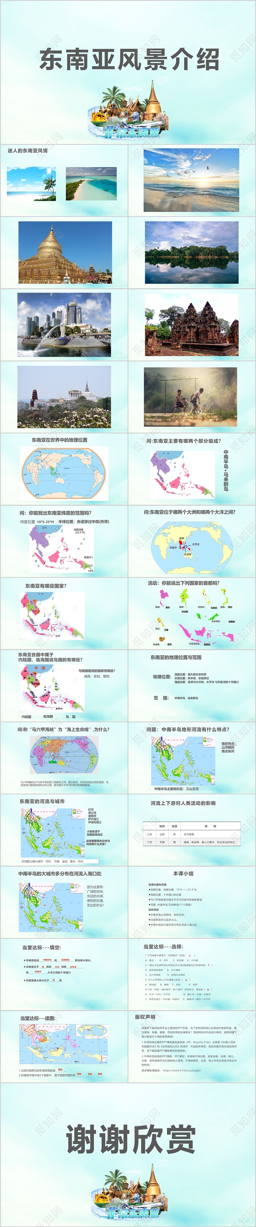 旅游行业东南亚地理风景介绍ppt模板东南亚ppt