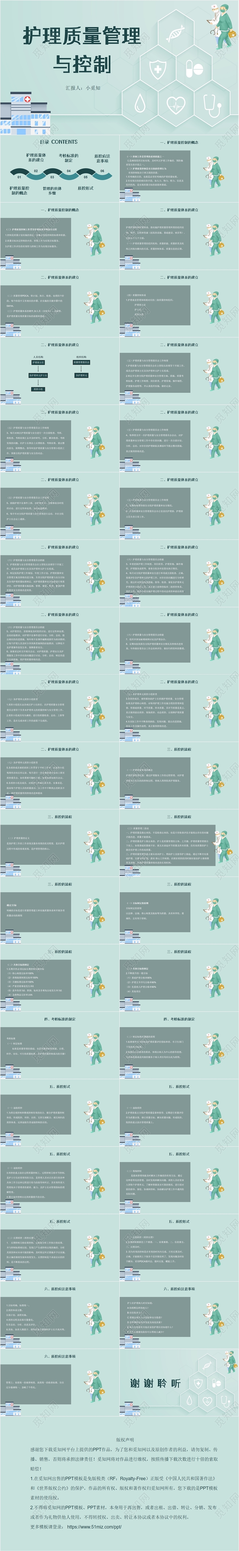 青色简约风护理质量标准管理与控制护理质量PPT护理质量管理ppt