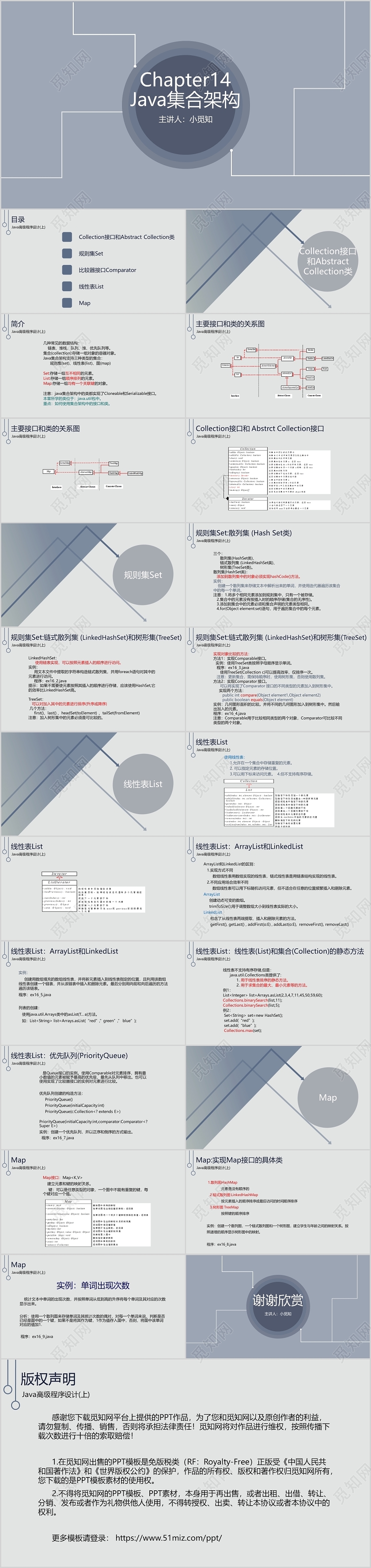 灰色素雅大方java教学课件PPT模板javappt