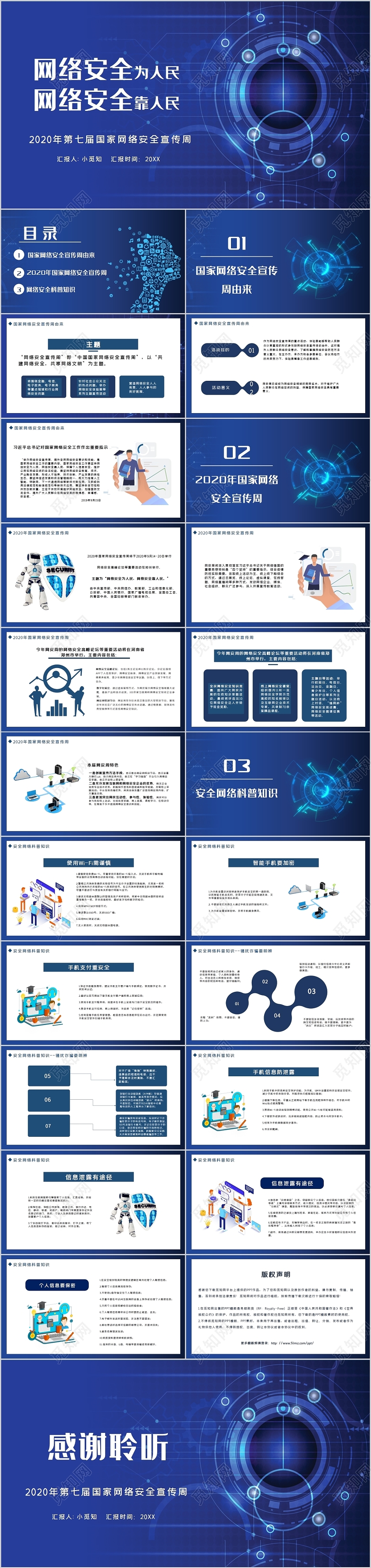 2020年国家网络安全宣传周相关知识介绍PPT模板