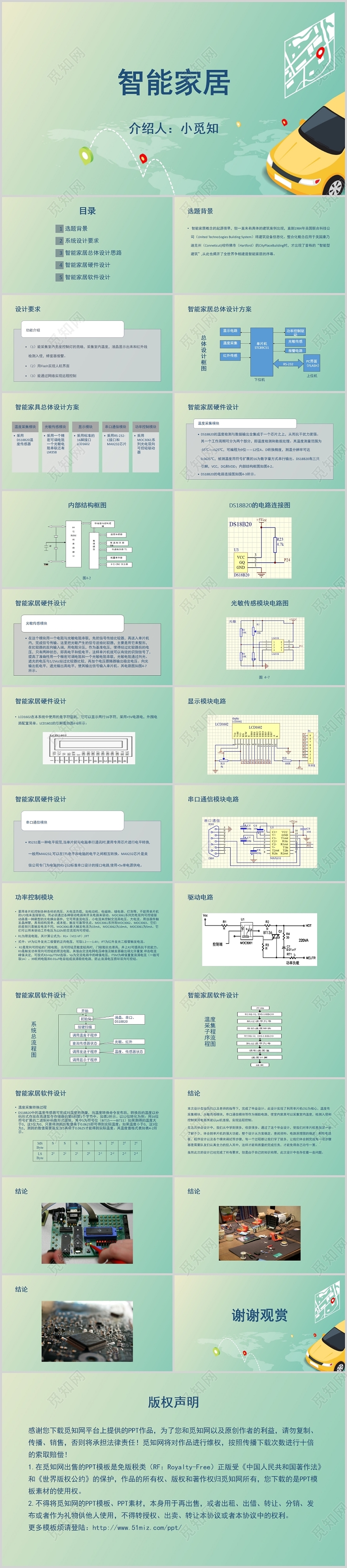 绿色商务智能家居智能家居介绍PPT模板智能家居PPT