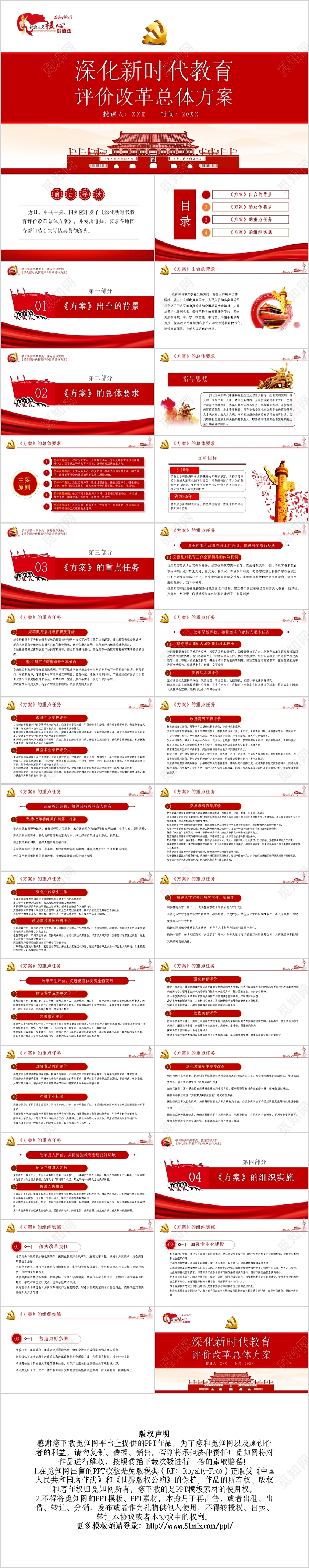 深化新时代教育评价改革总体方案PPT模板宣传PPT动态PPT