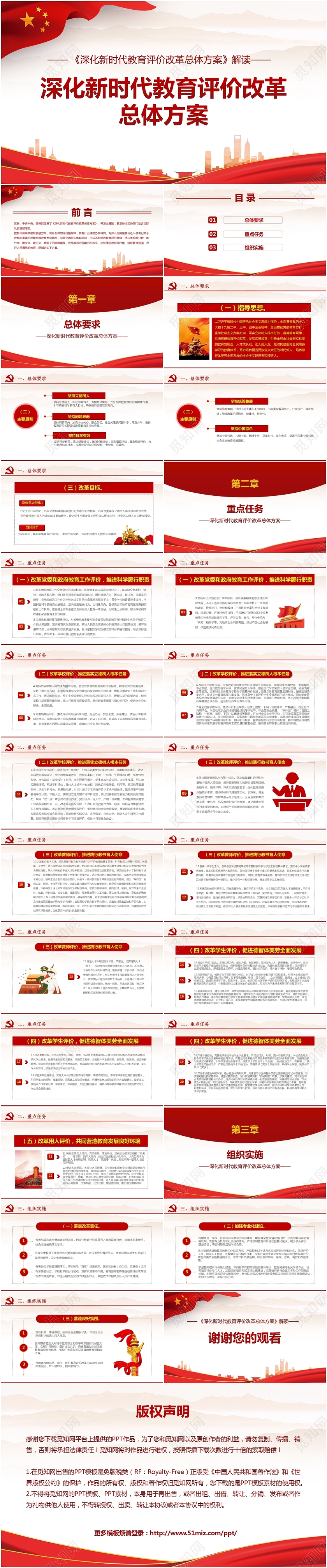 红色党课党政深化新时代教育评价改革总体方案解读ppt
