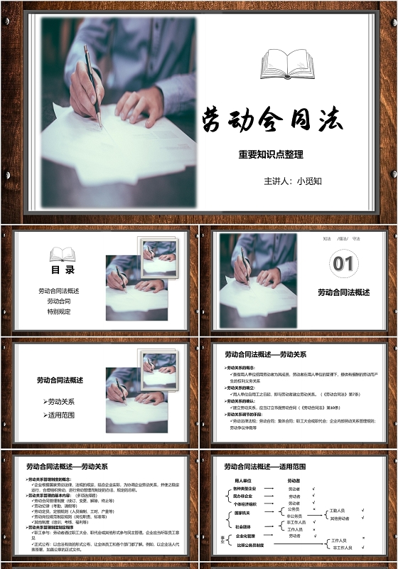 精美劳动合同法PPT模板劳动合同法ppt