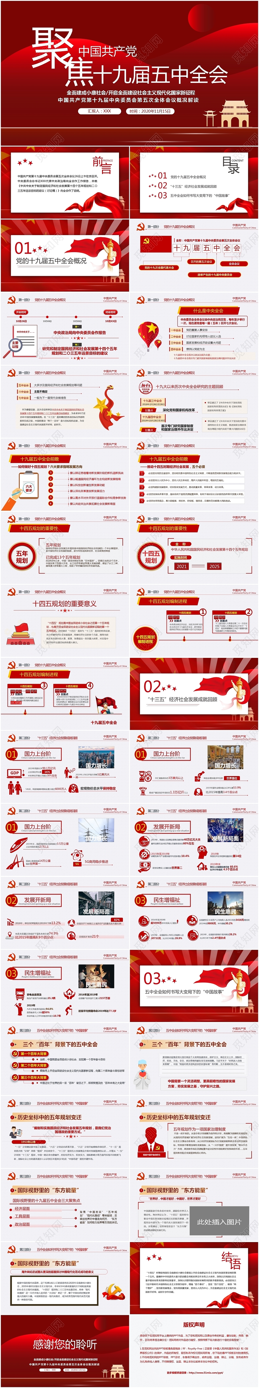 党课聚焦中国共产党第十九届五中全会学习解读ppt